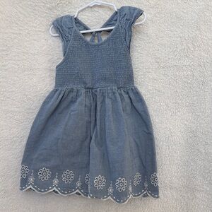 Tahari Blue Kids Dress with White Floral Detail